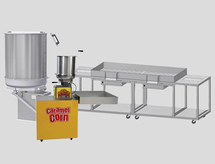 Oprema za karamelizacijo in aromatiziranje popcorna