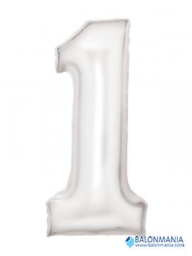 Balon broj 1 BIJELI White Silk