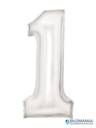 Balon broj 1 BIJELI White Silk