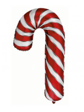 FOLIJA BALON CANDY CANE WHITE-RED