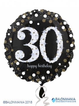 Balon 30 Sparkling Birthday folijski standard 