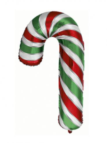 FOLIJA BALON CANDY CANE GREEN-RED