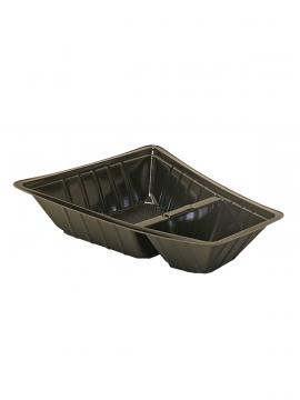 Grannys crna plastična posudica &ndash; 2 pregradi