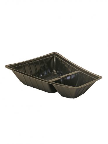 Grannys crna plastična posudica – 2 pregradi