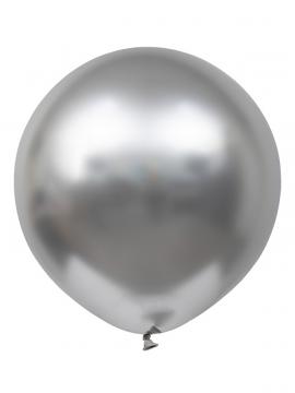 Glossy srebrni XL jumbo lateks balon - 90cm - 36" - 360l