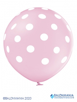 Veliki pink balon s točkicama 60 cm lateks