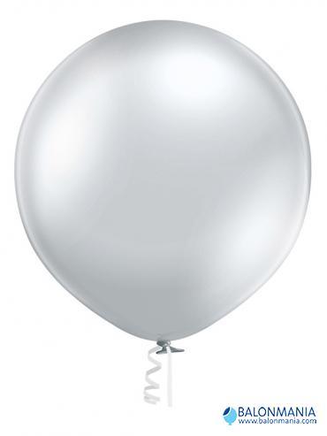 GLOSSY BALON SREBRNI - 43CM - 17" - 36l