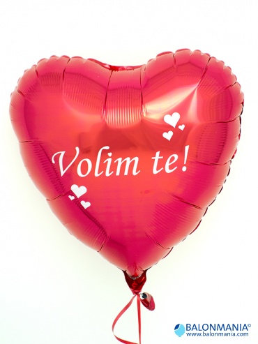 Balon s natpisom VOLIM TE folijski balon srce standard