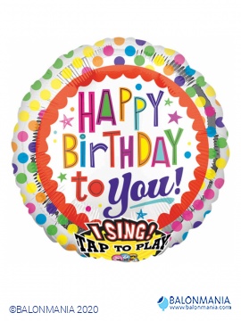Happy birthday Dots svirajući balon jumbo folijski