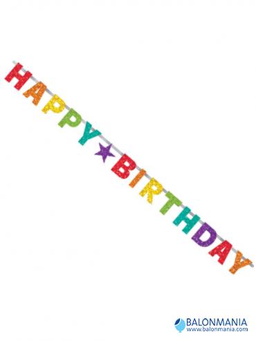 Natpis Happy Birthday Rainbow 230 cm
