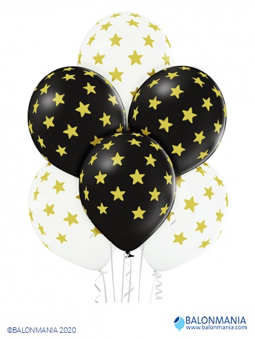 Baloni s motivom zvijezda 6 kom.