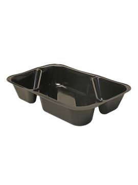 Grannys crna plastična posudica &ndash; 3 pregrade