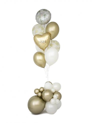 Helijski buket balona SRETNA SVETA PRVA PRIČEST Premium