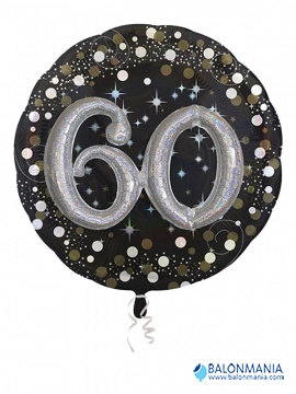 Multi Balloon Sparkling Birthday 60 Foil Balloon P75 Packed 81 x 81 cm
