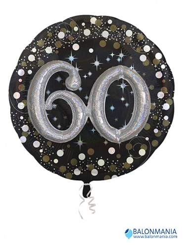 Multi Balloon Sparkling Birthday 60 Foil Balloon P75 Packed 81 x 81 cm