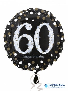 Jumbo "Sparkling Birthday 60" folijski balon 