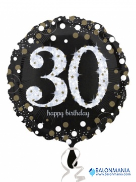 Jumbo "Sparkling Birthday 30" folijski balon