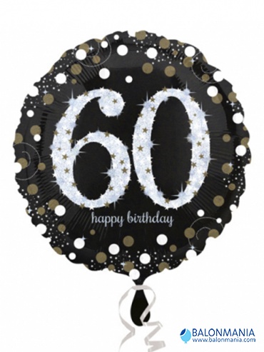 Jumbo "Sparkling Birthday 60" folijski balon 