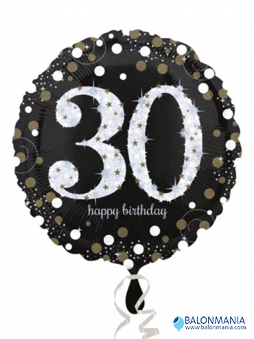 Jumbo "Sparkling Birthday 30" folijski balon