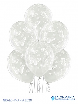 Kristal prozirni baloni Leptiri 30cm (6 kom)