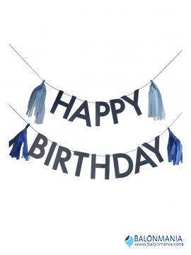 Natpis HAPPY BIRTHDAY BUNTING plavi 3m